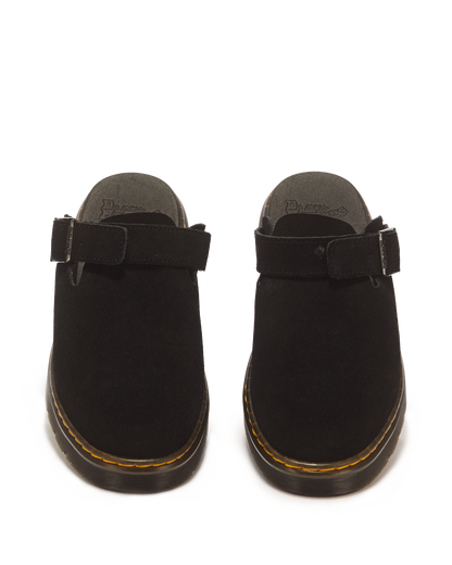 Carlson Suede Casual Slingback Mules in Black