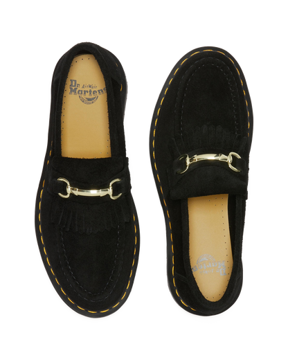 Adrian Snaffle Suede Loafers in Black