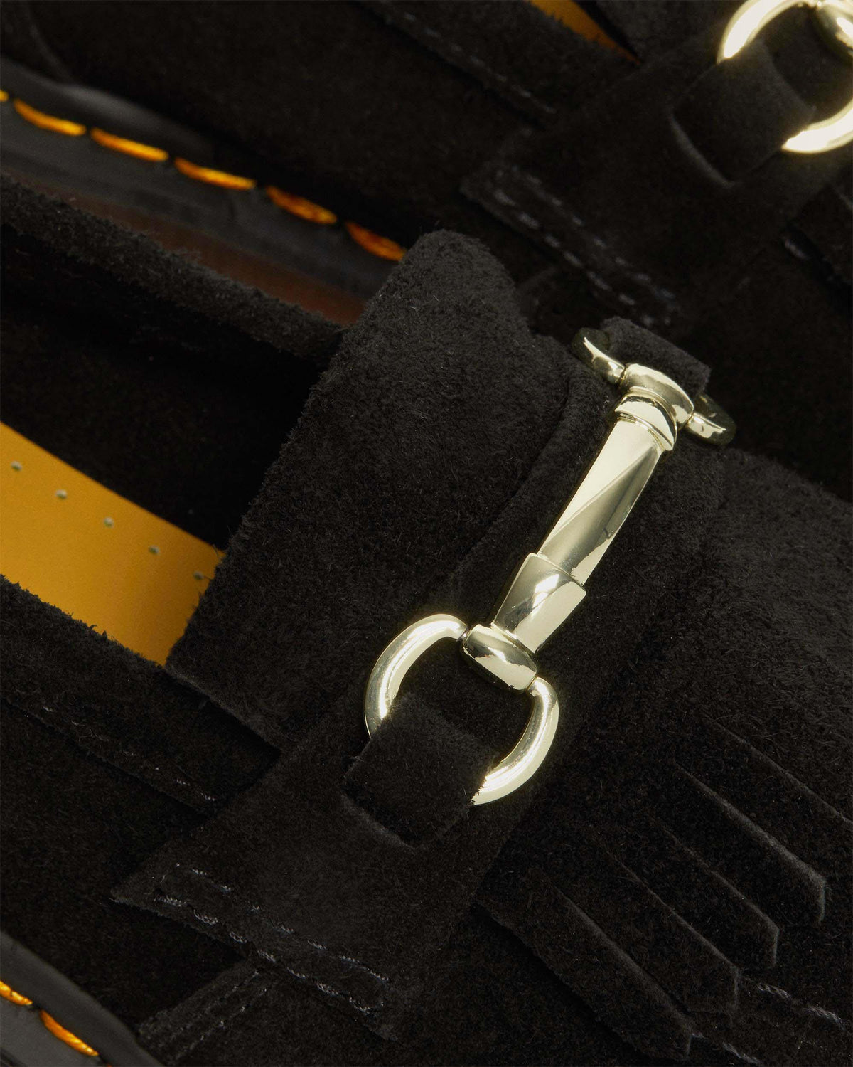 Adrian Snaffle Suede Loafers in Black