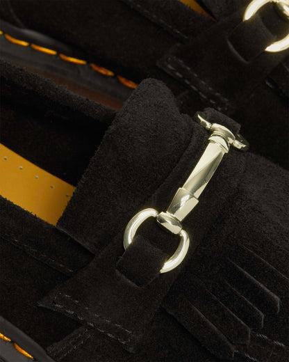 Adrian Snaffle Suede Loafers in Black
