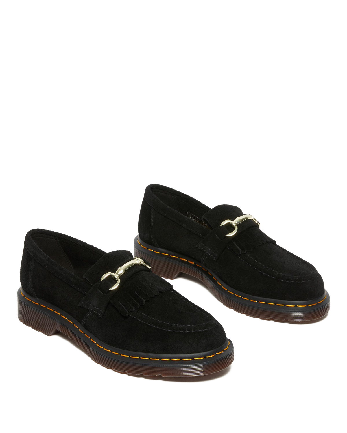 Adrian Snaffle Suede Loafers in Black