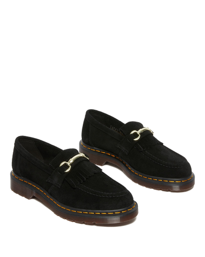 Adrian Snaffle Suede Loafers in Black