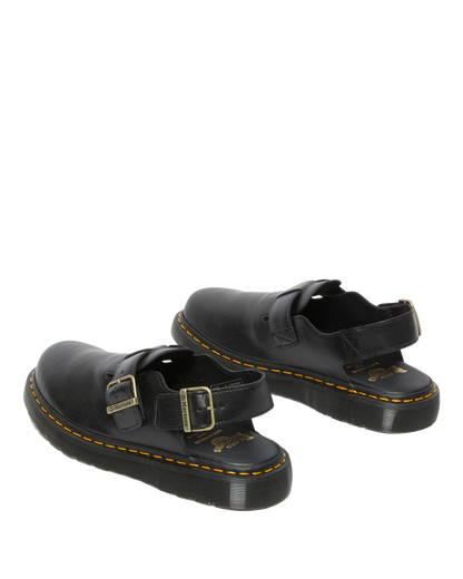 Jorge Made in England Leather Slingback Mules in England Leather Mules in Black