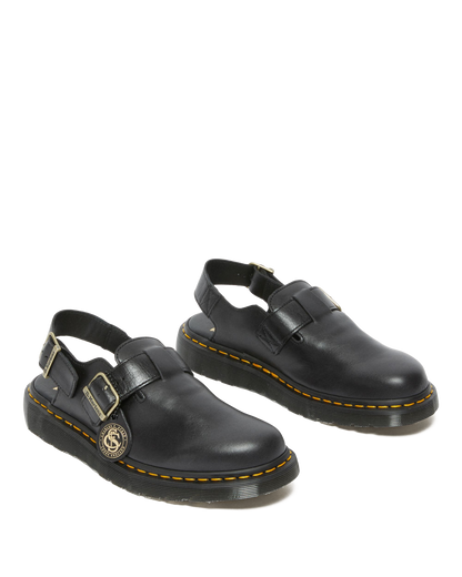 Jorge Made in England Leather Slingback Mules in England Leather Mules in Black