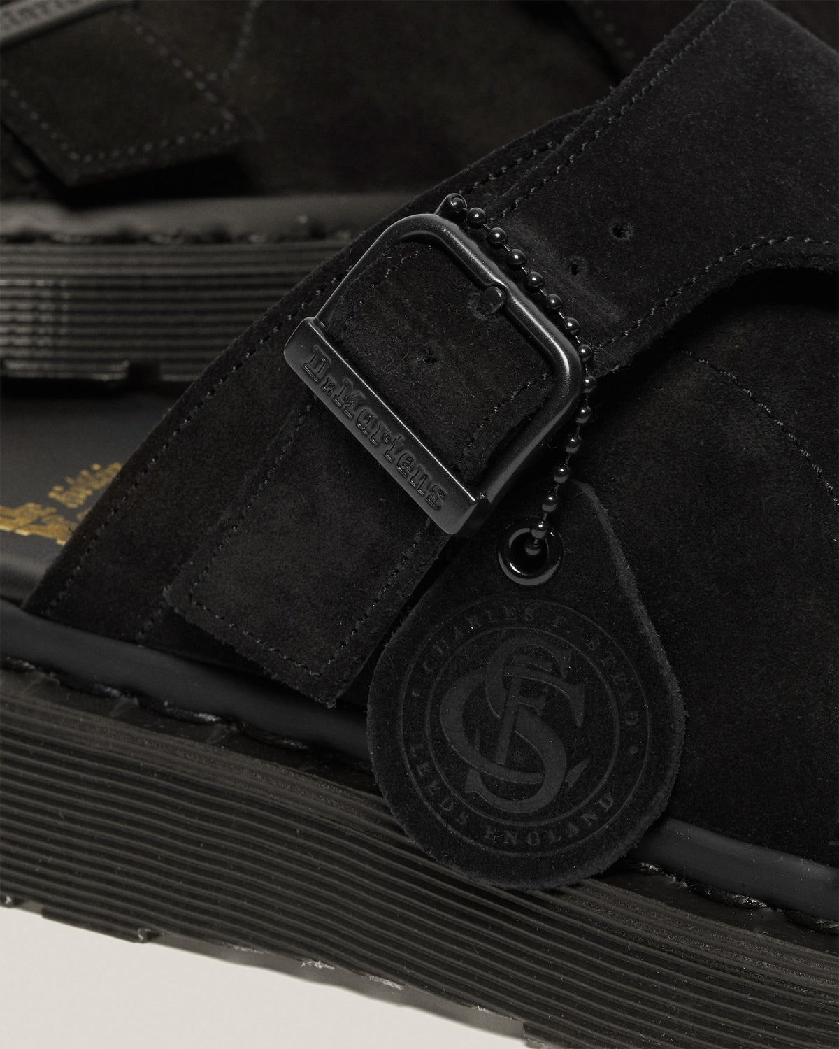 Dayne Made in England Suede Slide Sandals in England Suede Slide Sandals in Black