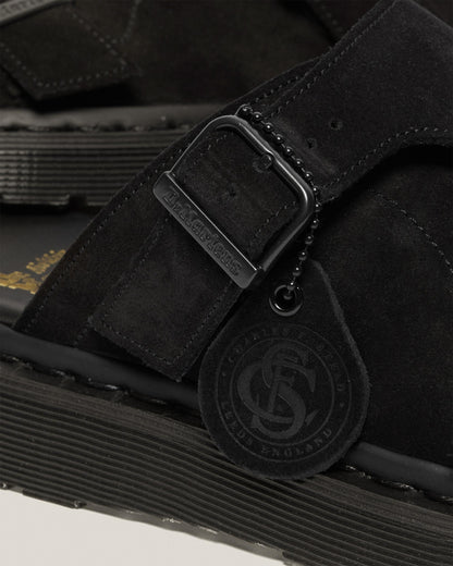 Dayne Made in England Suede Slide Sandals in England Suede Slide Sandals in Black