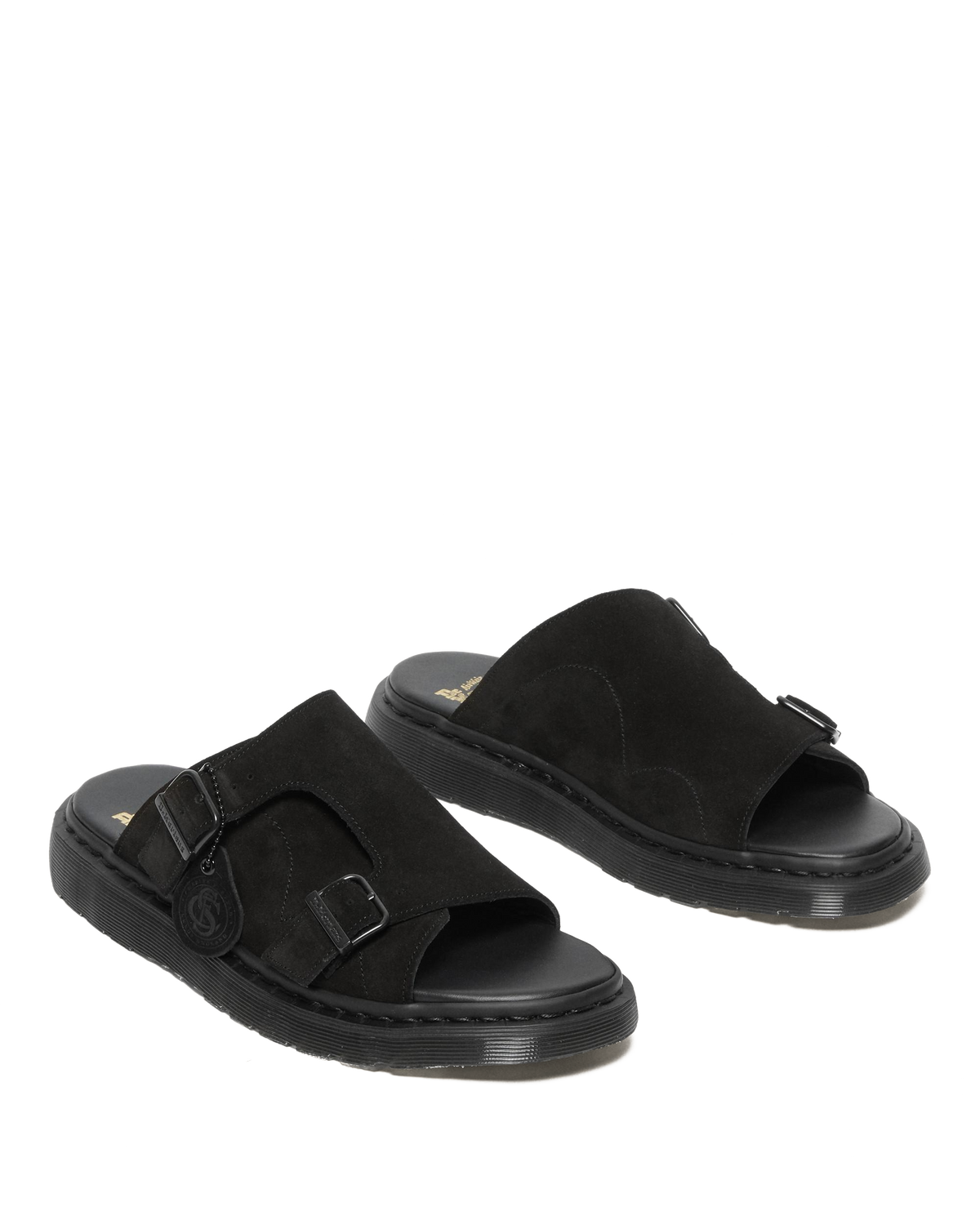 Dayne Made in England Suede Slide Sandals in England Suede Slide Sandals in Black