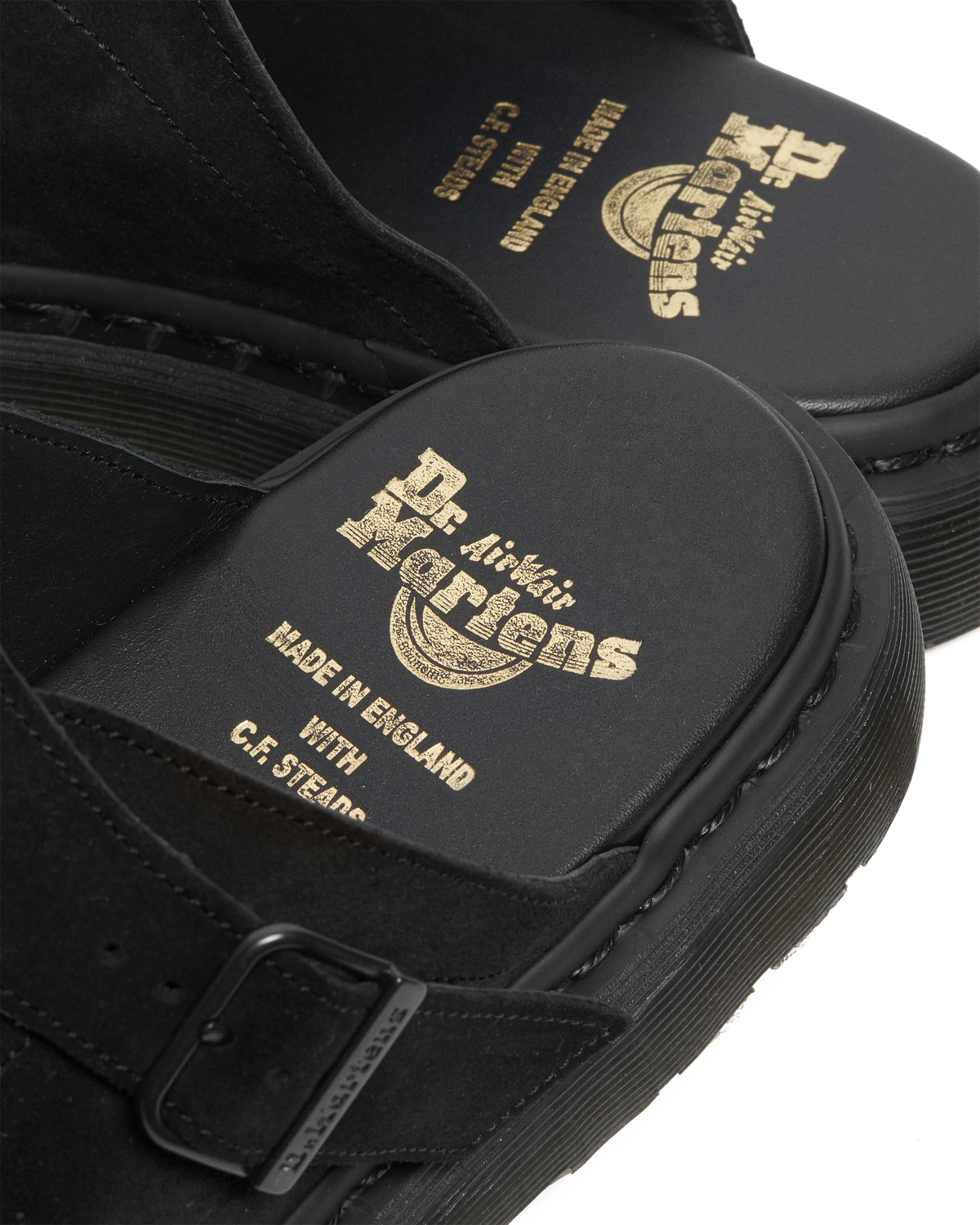Dayne Made in England Suede Slide Sandals in England Suede Slide Sandals in Black