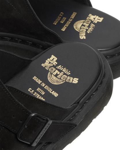 Dayne Made in England Suede Slide Sandals in England Suede Slide Sandals in Black