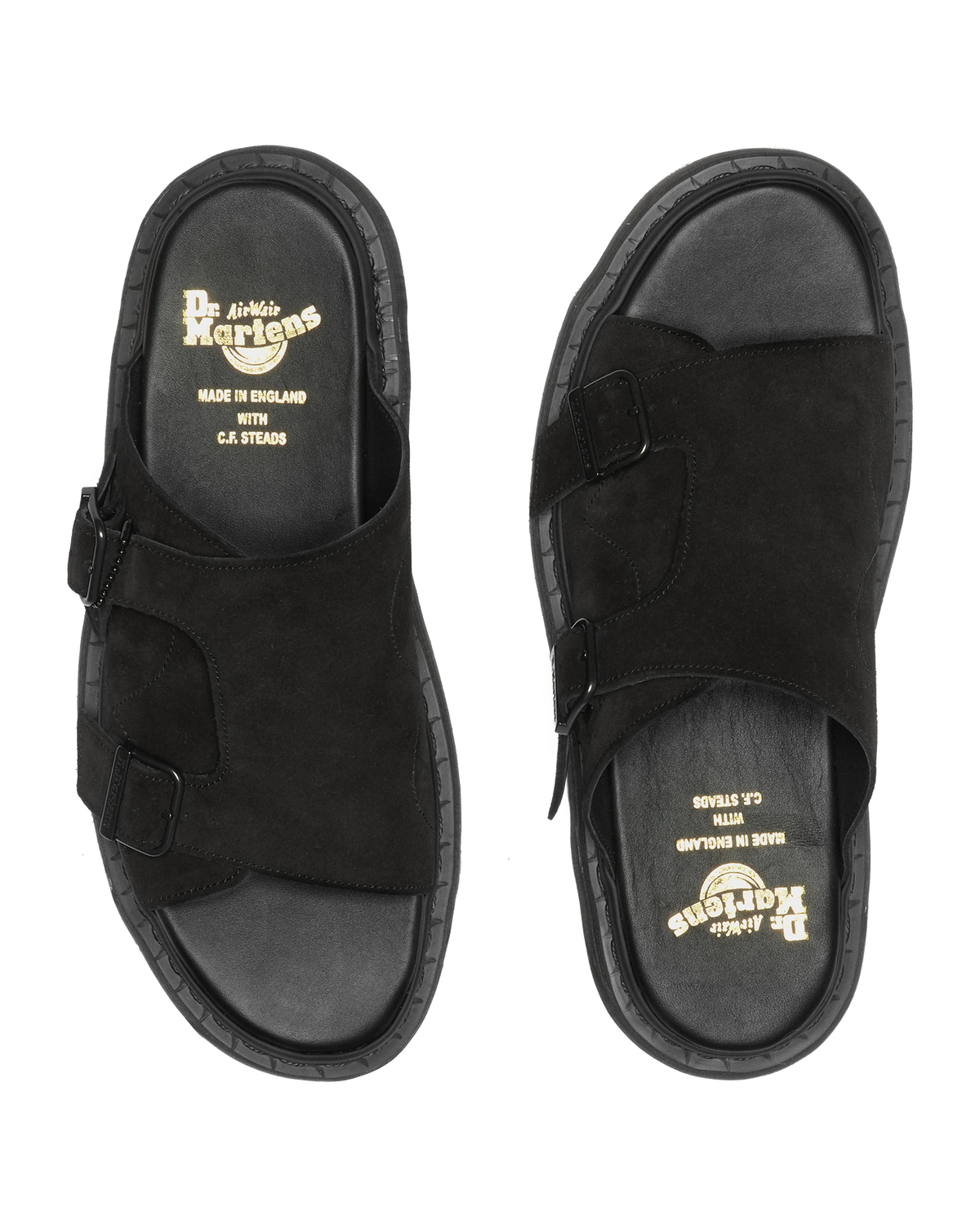 Dayne Made in England Suede Slide Sandals in England Suede Slide Sandals in Black