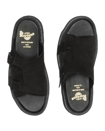 Dayne Made in England Suede Slide Sandals in England Suede Slide Sandals in Black