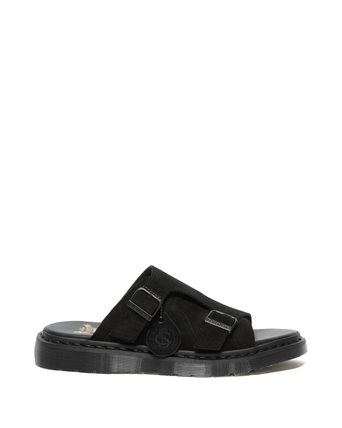 Dayne Made in England Suede Slide Sandals in England Suede Slide Sandals in Black