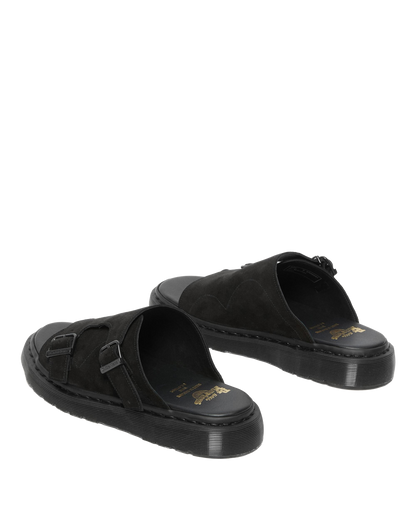 Dayne Made in England Suede Slide Sandals in England Suede Slide Sandals in Black