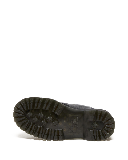 Devon Flower Buckle Leather Platform Boots in Black Milled Nappa