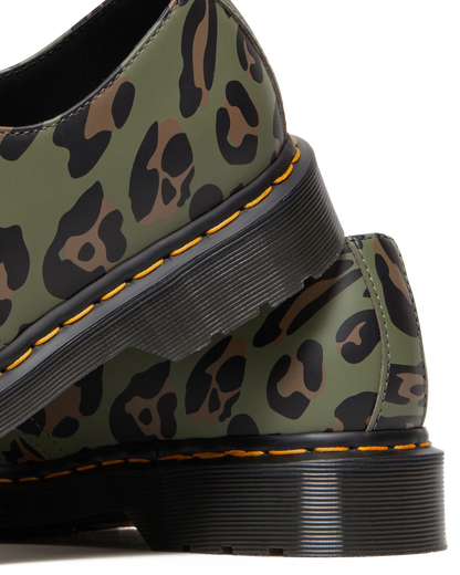 1461 Distorted Leopard Print Oxford Shoes in Khaki Green