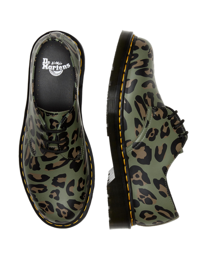 1461 Distorted Leopard Print Oxford Shoes in Khaki Green