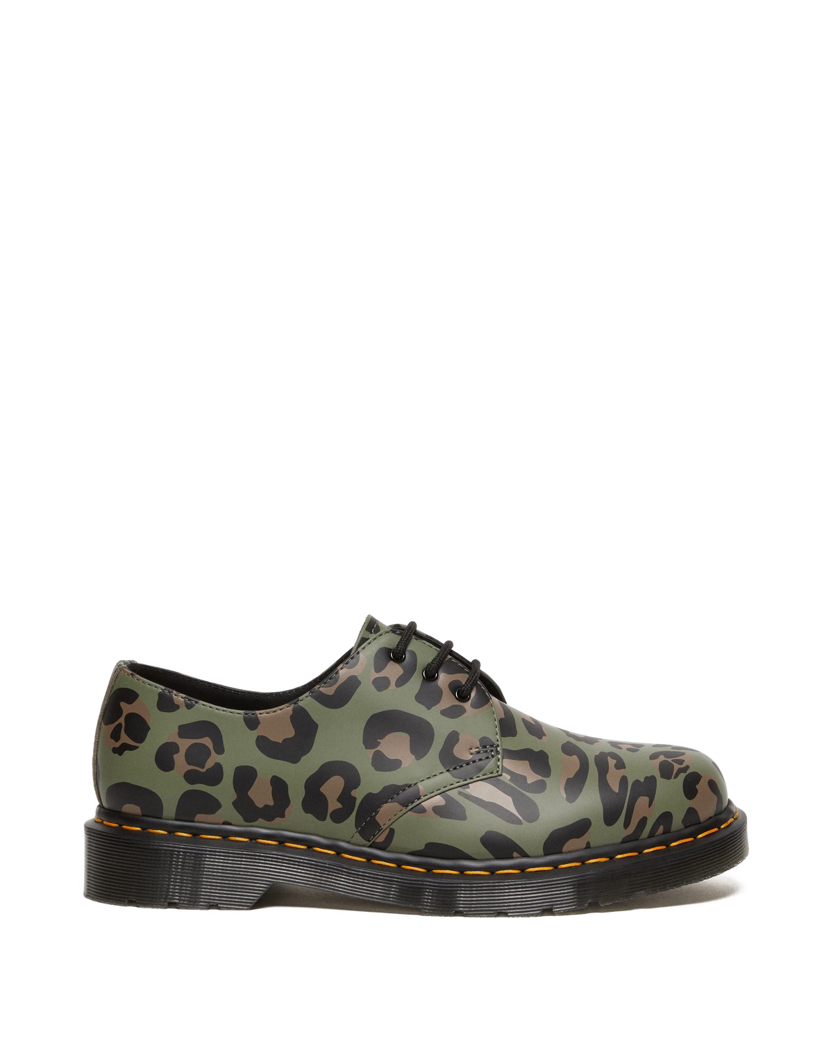 1461 Distorted Leopard Print Oxford Shoes in Khaki Green