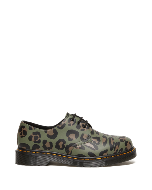 1461 Distorted Leopard Print Oxford Shoes in Khaki Green
