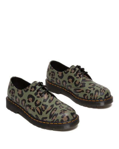 1461 Distorted Leopard Print Oxford Shoes in Khaki Green