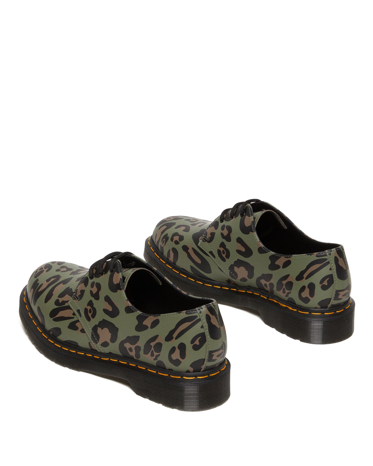 1461 Distorted Leopard Print Oxford Shoes in Khaki Green