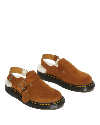 Jorge Made in England Shearling Slingback Mules in England Shearling Mule in Brown