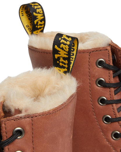 1460 Serena Women's Faux Fur-Lined Leather Boots in Tan