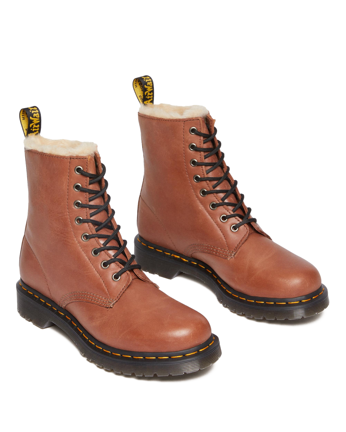 1460 Serena Women's Faux Fur-Lined Leather Boots in Tan