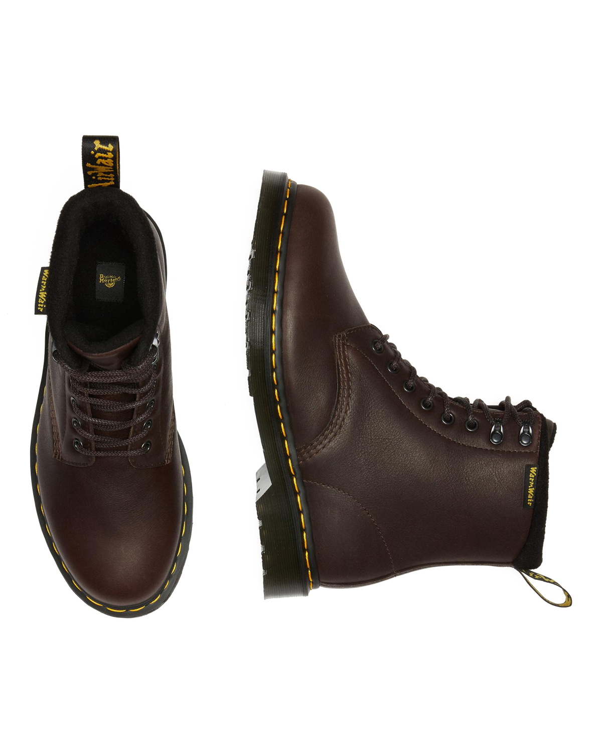 1460 Warmwair Leather Lace Up Boots in Dark Brown