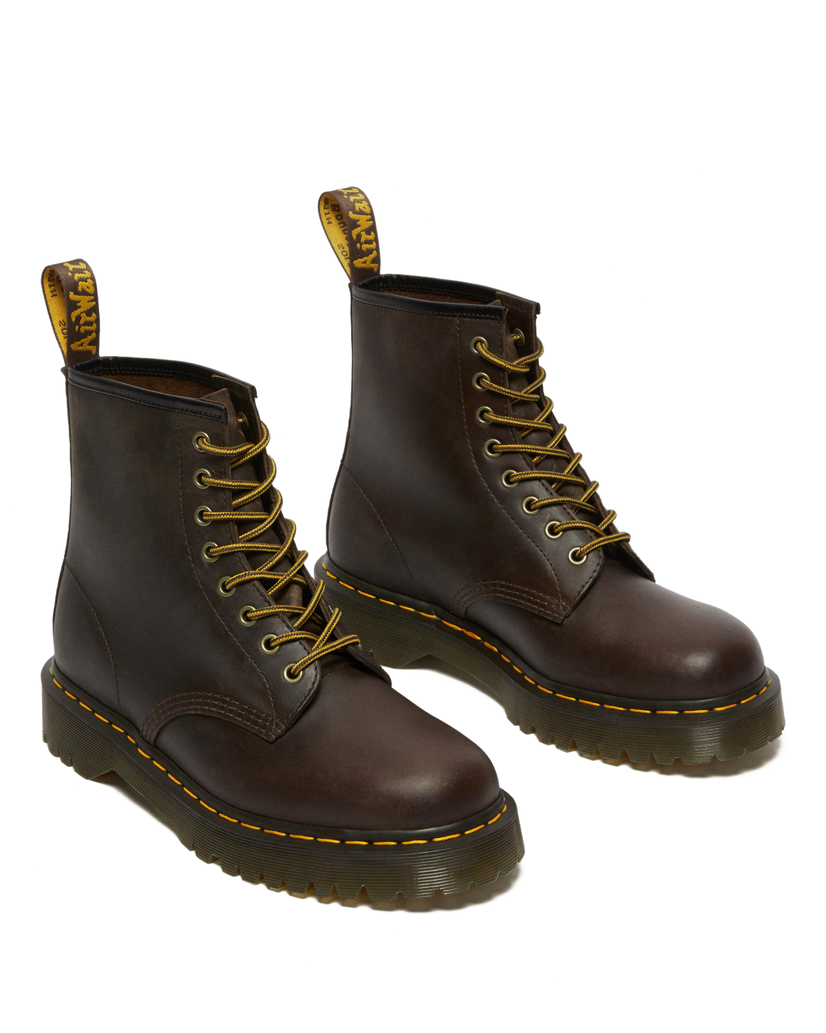 1460 Bex Crazy Horse Leather Lace Up Boots in Dark Brown