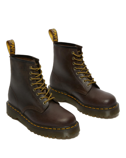 1460 Bex Crazy Horse Leather Lace Up Boots in Dark Brown