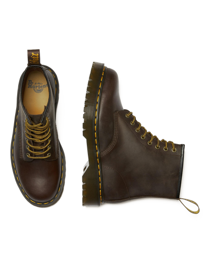 1460 Bex Crazy Horse Leather Lace Up Boots in Dark Brown
