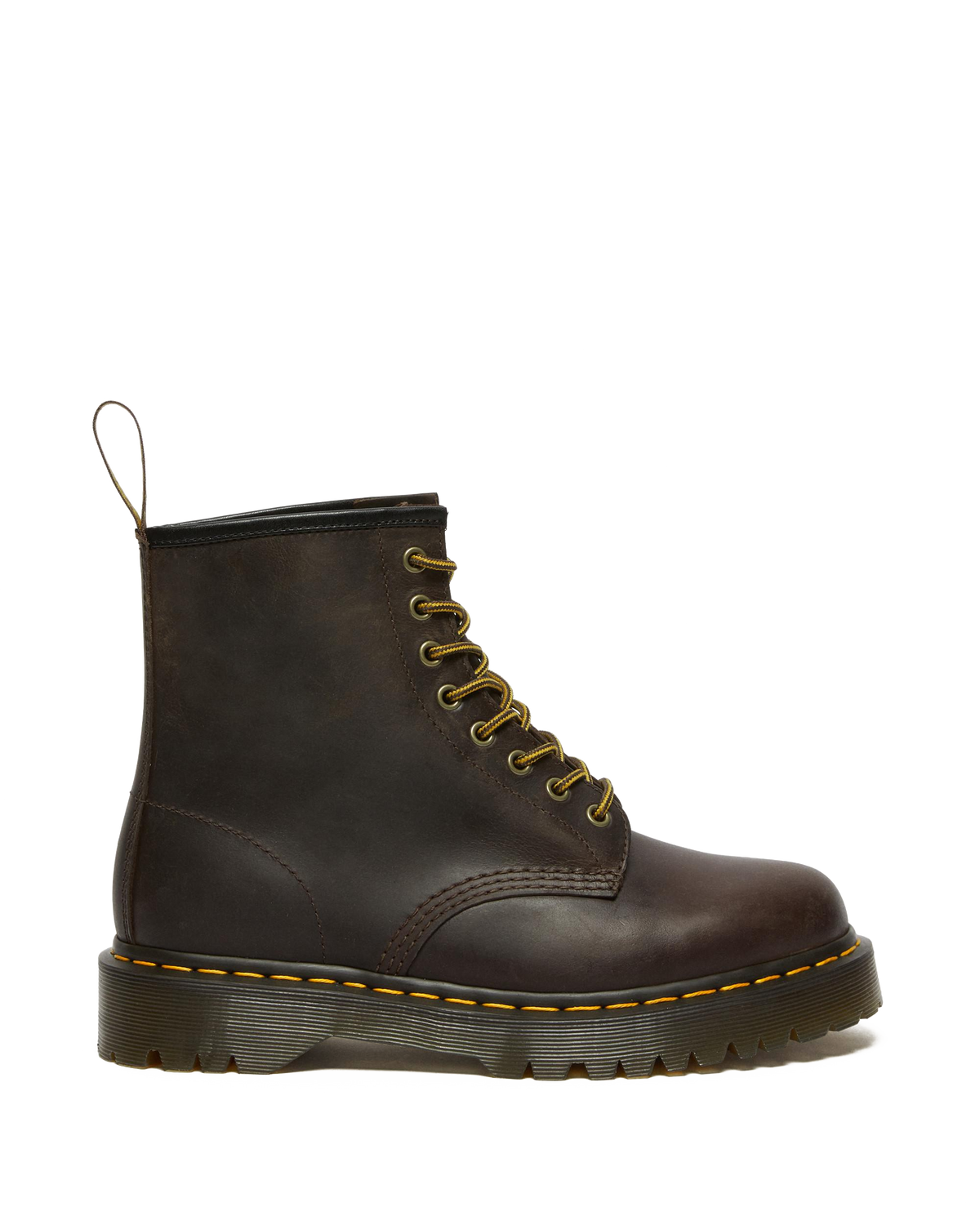 1460 Bex Crazy Horse Leather Lace Up Boots in Dark Brown