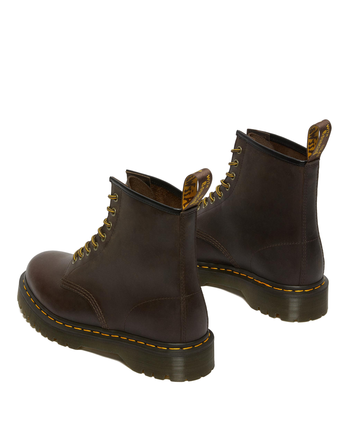 1460 Bex Crazy Horse Leather Lace Up Boots in Dark Brown