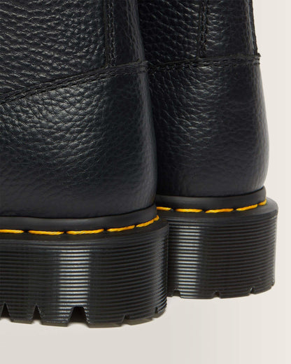 1460 Bex Fleece-Lined Leather Lace Up Boots in Black Milled Nappa