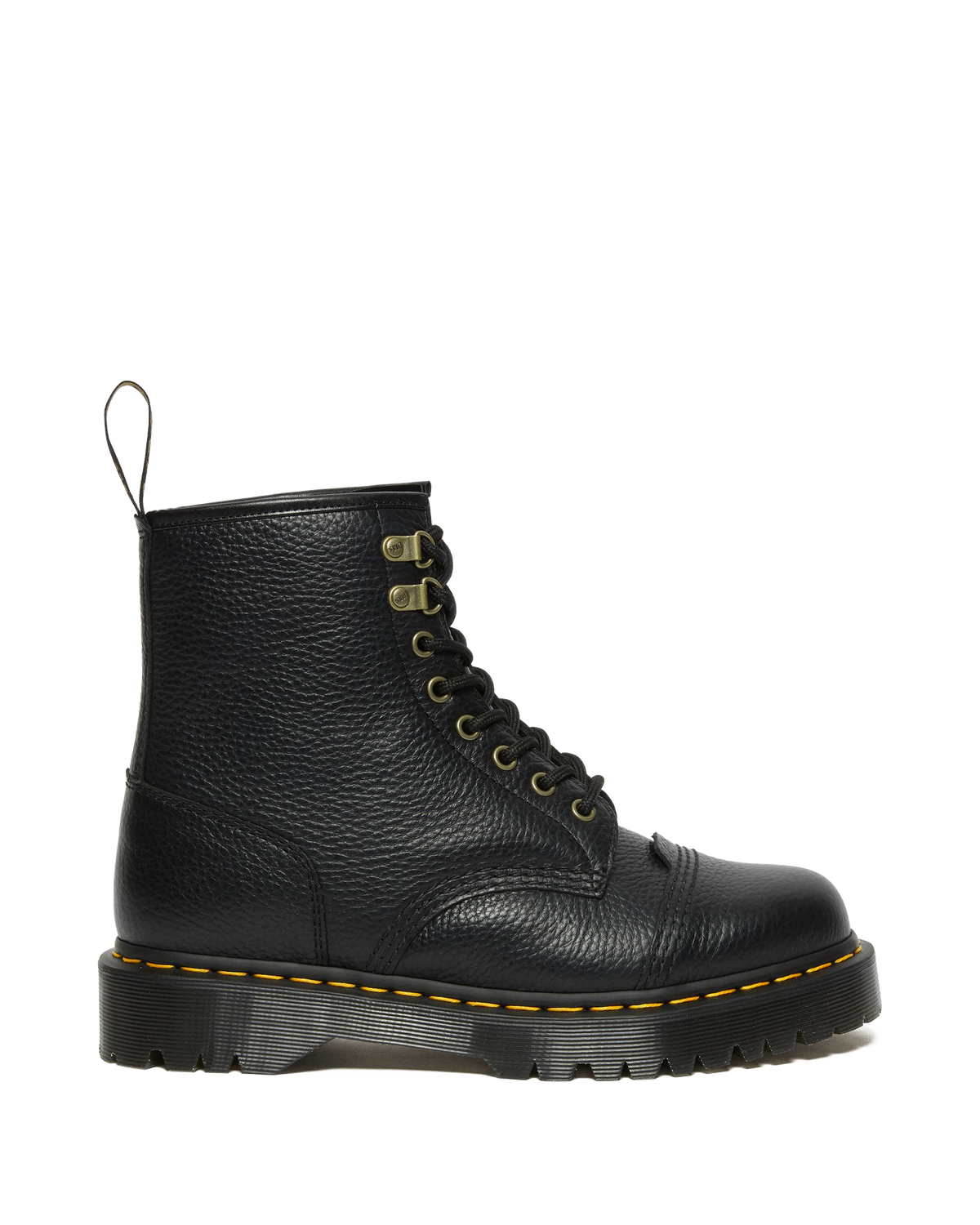 1460 Bex Fleece-Lined Leather Lace Up Boots in Black Milled Nappa