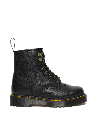 1460 Bex Fleece-Lined Leather Lace Up Boots in Black Milled Nappa