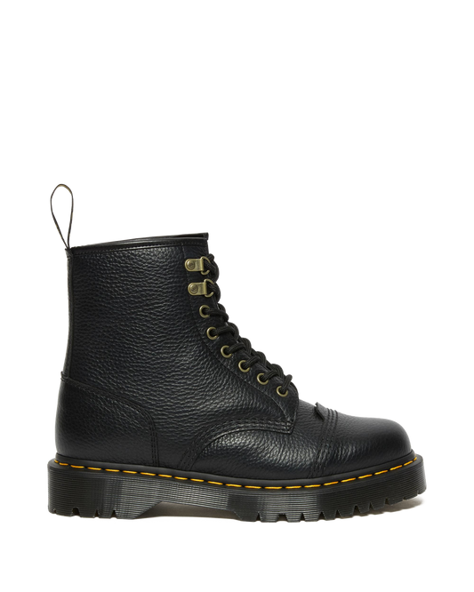 1460 Bex Fleece-Lined Leather Lace Up Boots in Black Milled Nappa