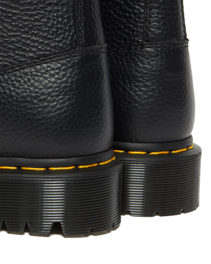1460 Bex Fleece-Lined Leather Lace Up Boots in Black Milled Nappa