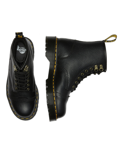 1460 Bex Fleece-Lined Leather Lace Up Boots in Black Milled Nappa