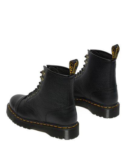 1460 Bex Fleece-Lined Leather Lace Up Boots in Black Milled Nappa