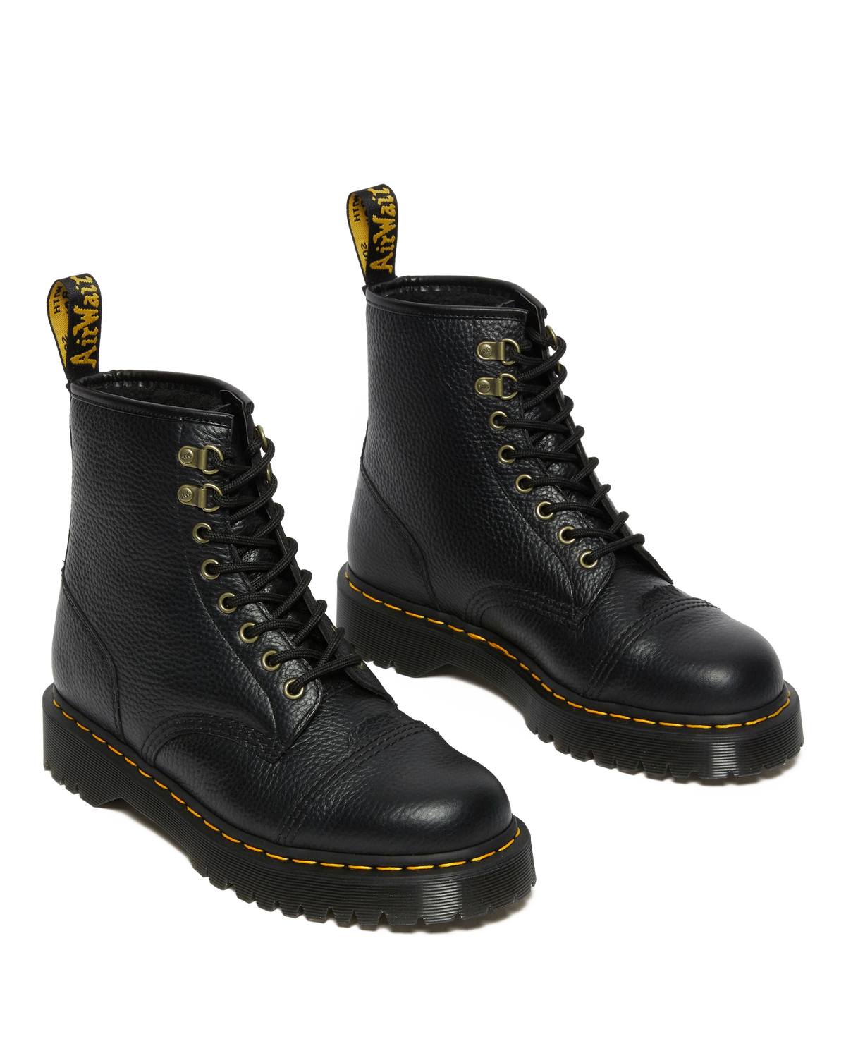 1460 Bex Fleece-Lined Leather Lace Up Boots in Black Milled Nappa