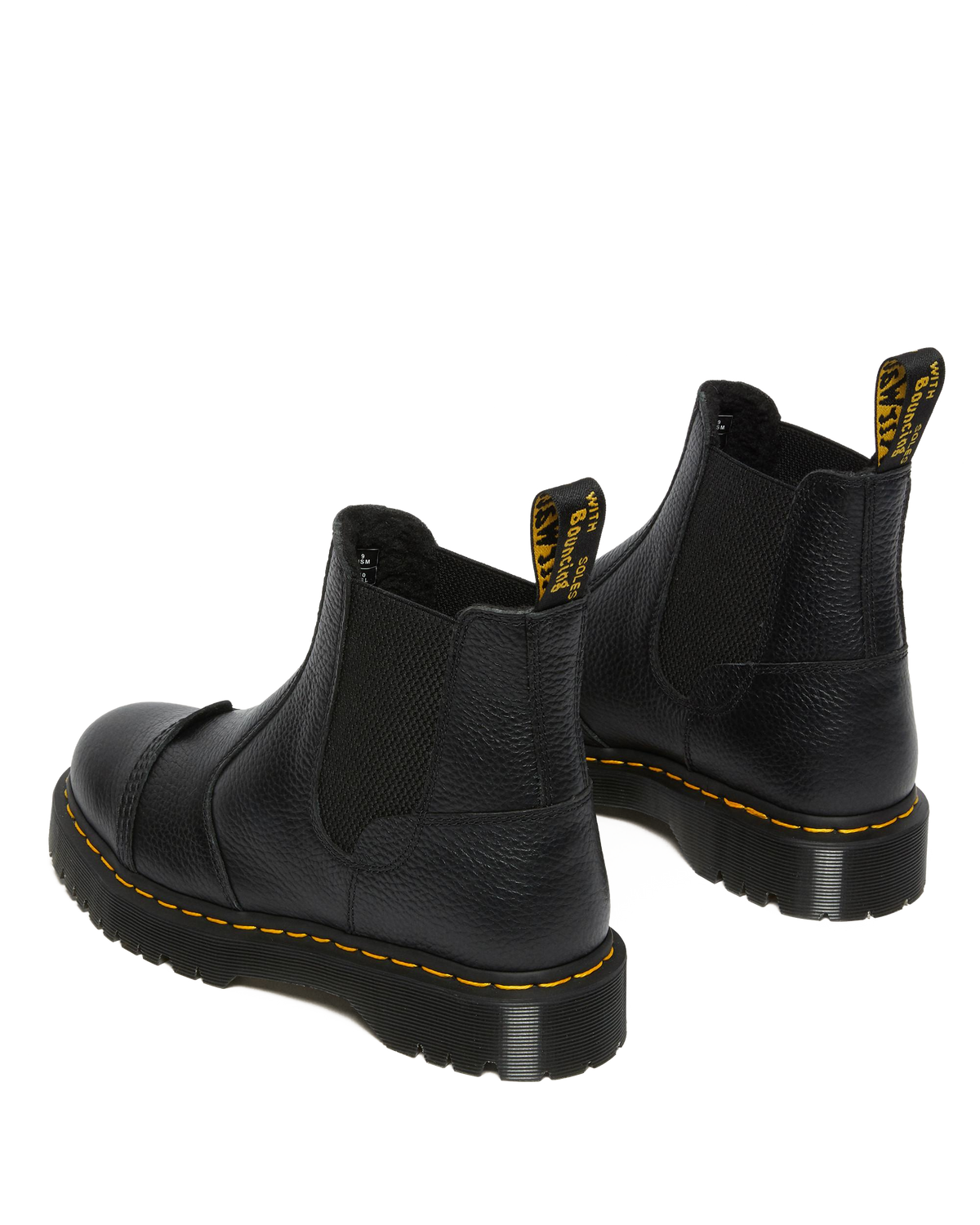 2976 Bex Fleece-Lined Platform Chelsea Boots in Black Milled Nappa