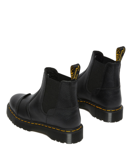 2976 Bex Fleece-Lined Platform Chelsea Boots in Black Milled Nappa