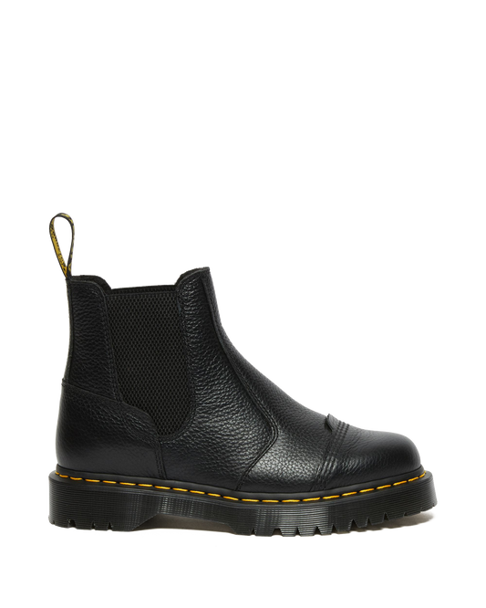 2976 Bex Fleece-Lined Platform Chelsea Boots in Black Milled Nappa