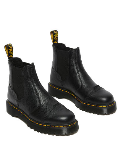 2976 Bex Fleece-Lined Platform Chelsea Boots in Black Milled Nappa