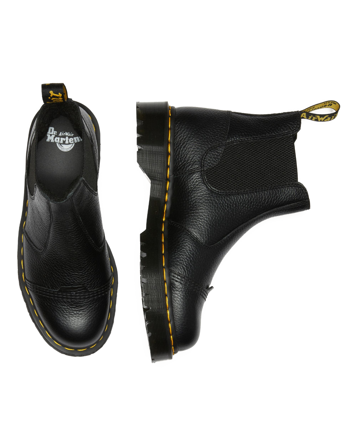 2976 Bex Fleece-Lined Platform Chelsea Boots in Black Milled Nappa