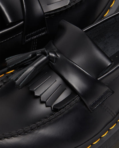 Adrian Leather Platform Tassel Loafers in Black