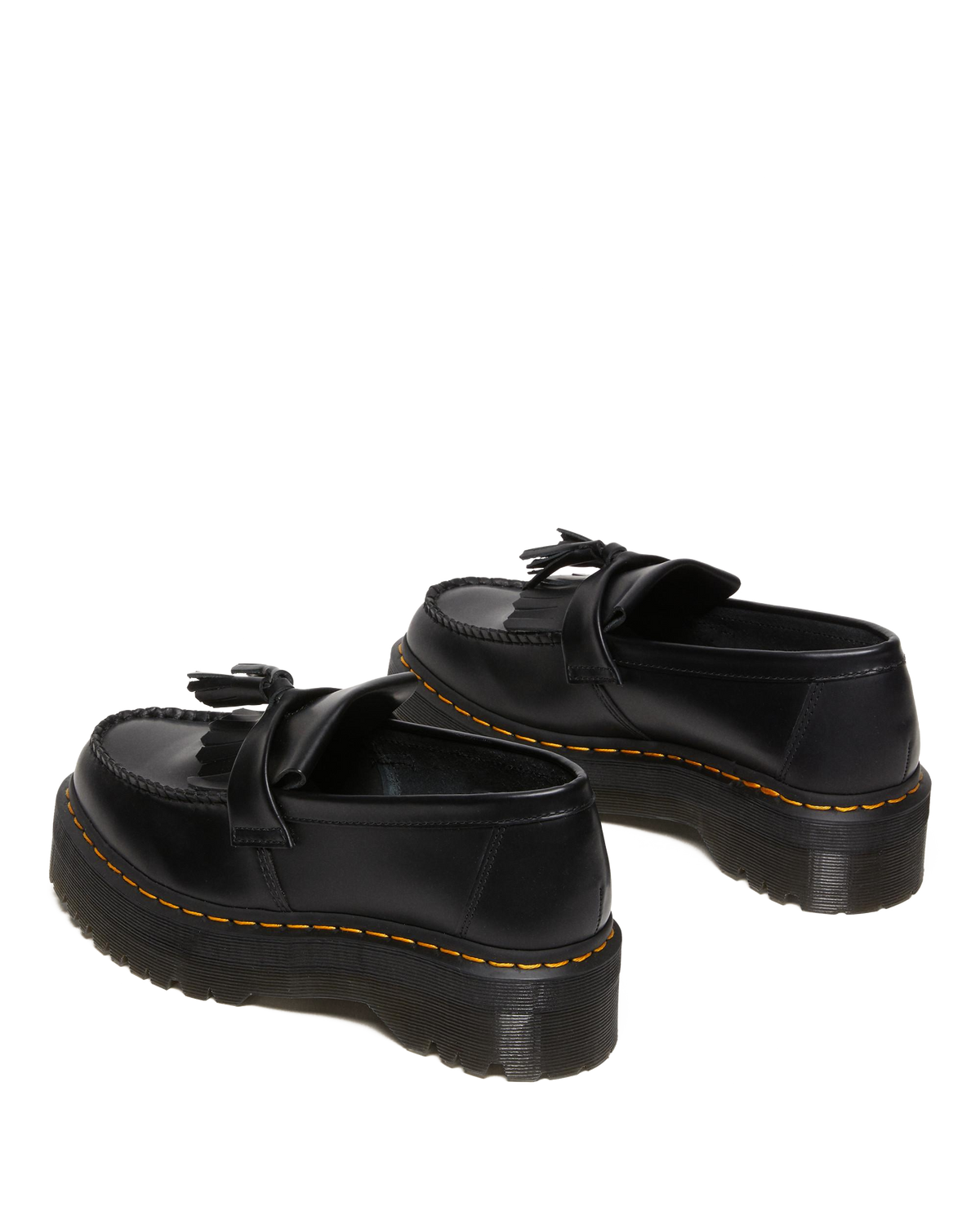 Adrian Leather Platform Tassel Loafers in Black