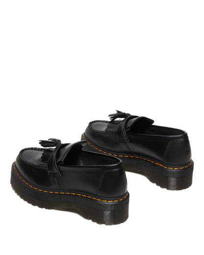 Adrian Leather Platform Tassel Loafers in Black