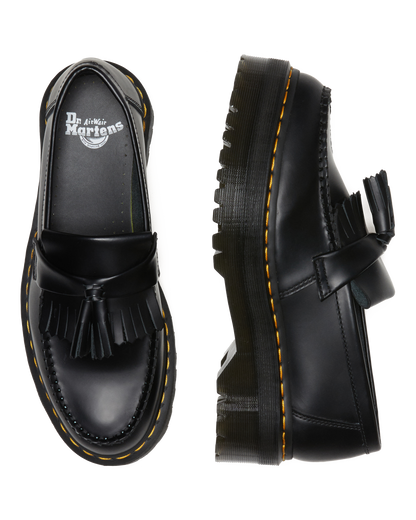 Adrian Leather Platform Tassel Loafers in Black
